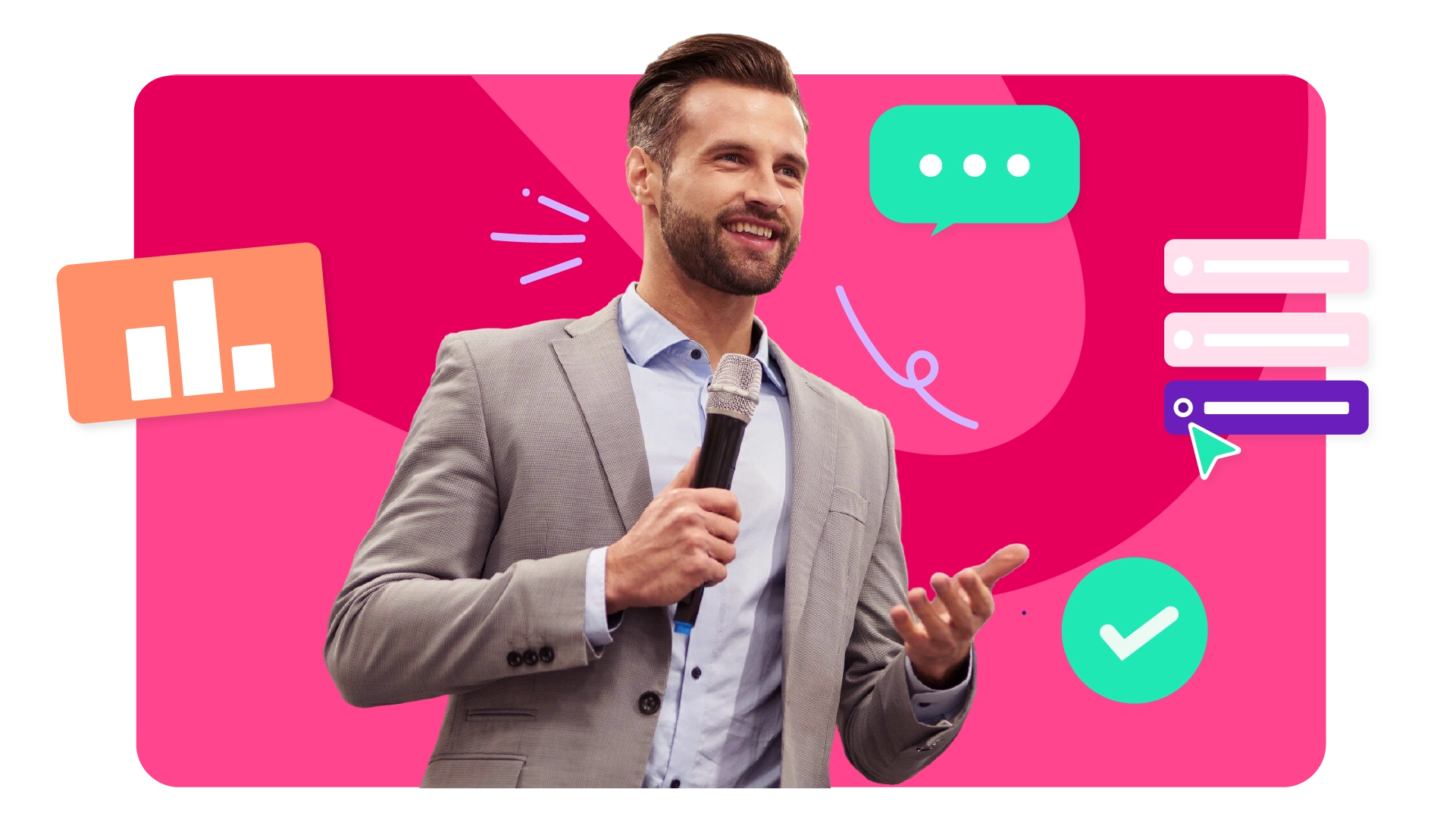 Слайд із запитаннями та відповідями в AhaSlides, який дозволяє доповідачу ставити запитання, а учасникам відповідати в режимі реального часу